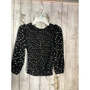 Code x Mode Women's Long-Sleeve Black Dot-Bubble Blouse Size XS